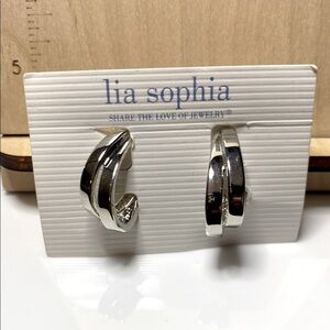 Lia Sophia Silver Tone Clip On Earrings